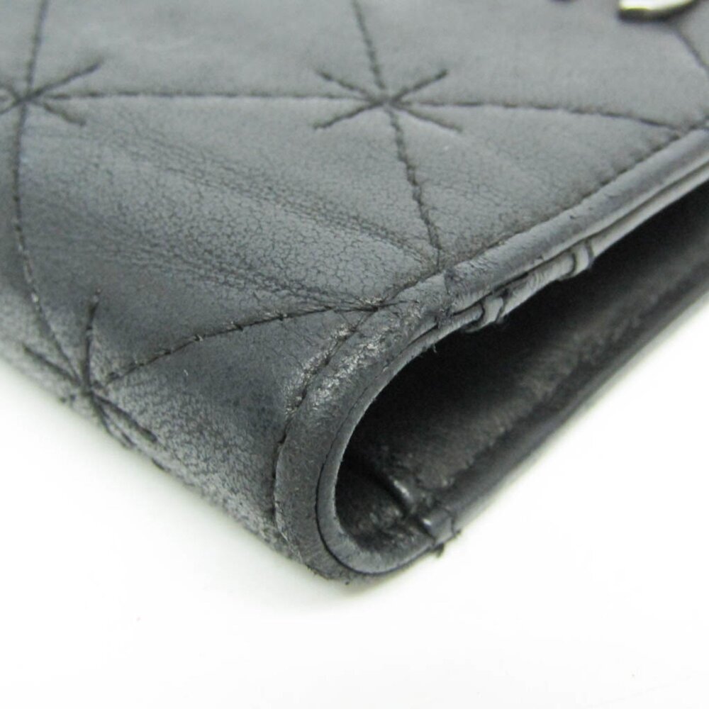 CHANEL Authentic Black Lambskin Leather Logo Wallet - Picture 6 of 16